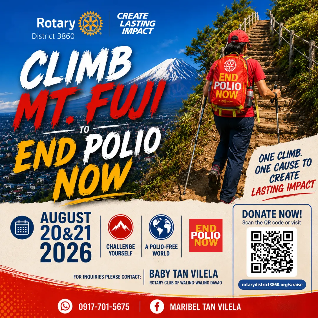 Climb Mt. Fuji to End Polio Now official banner