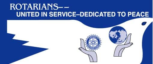 Rotarians: United in Service, Dedicated to Peace logo